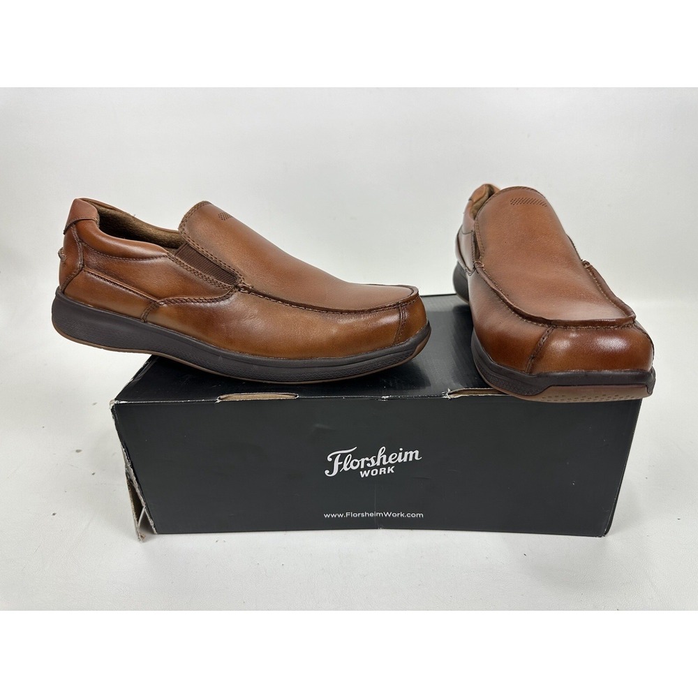 FLORSHEIM WORK Men's Bayside Steel‎ Toe ESD Slip-On Work Shoe Size 11.5 M FS2325